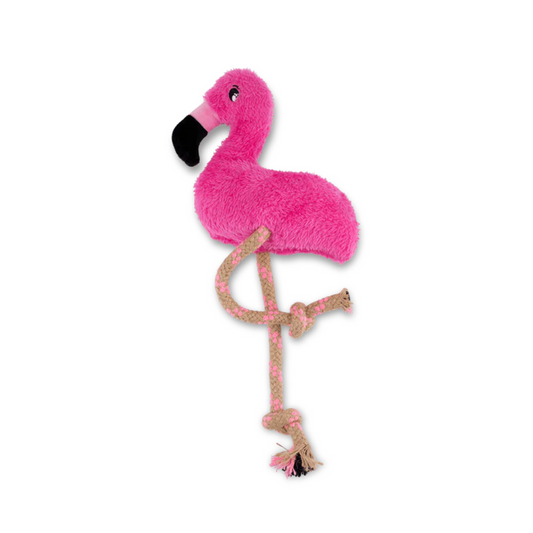 Beco Plush Rope Flamingo Toy